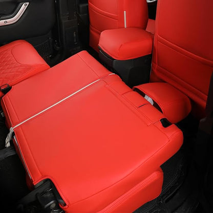 GIANT PANDA Wrangler JK Seat Covers Custom Fit for Jeep Wrangler,Premium Waterproof Faux Leather, 2013 2014 2015 2016 2017 JK 4 Door Full Set (Red) - Image 7
