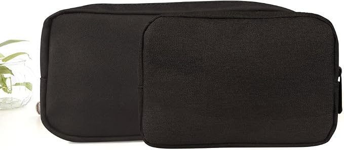 Universal Electronics/Accessories Soft Carrying Case Bag, Durable & Light-weight,Suitable for Out-going, Business, Travel and Cosmetics Kit (Small+Big-Black) - Image 4