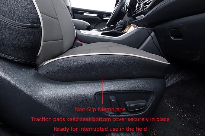 EKR Car Seat Covers for Toyota Camry 2018-2024 (Gas),Full Set | Custom Fit for Toyota Camry L/LE/SE 2018-2024 & SE Nightshade 2020-2024,Factory-Style Upgrade-Faux Leather(Black/Gray) - Image 5