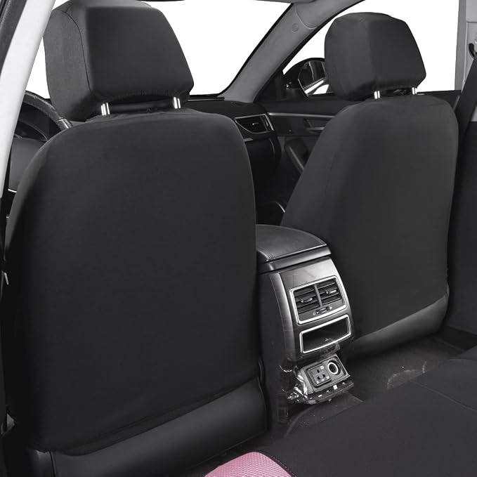 Flying Banner Butterfly car seat Covers ful Set Fashion Universal Lady Woman Female Rear Bench Split Colorized (Pink Black, Full Set) - Image 4