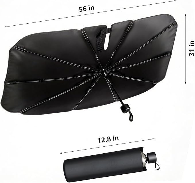 Windshield Sun Shade Car Umbrella, Protection for Travel & Outdoor Use | Foldable Umbrella Sunshade for Car Windshield, Blocks UV Rays & Insulates Heat, Universal for Sedans, SUVs, Trucks - Image 8