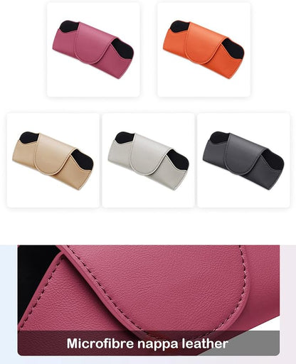 Magnetic Sunglass Holder for Car Visor Clip, Visor Accessories Eyeglasses Holder, Leather Glasses Storage Case - Image 2