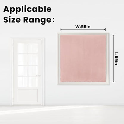 Self Adhesive Blackout Curtains- Stick on Curtains Shades Window Blinds Curtains No Rod Needed Easy to Hang Curtain, Use for Bedroom, Living Room,Roman Shades, 59" W X 59" L, Pink, 1 Panel - Image 7