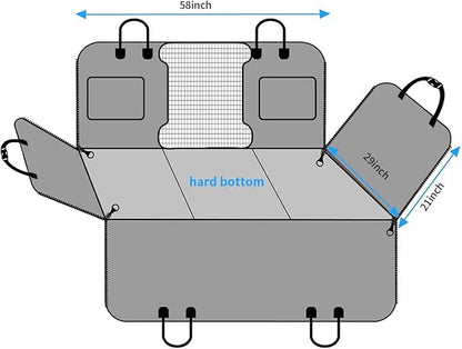 URPOWER Back Seat Extender for Dogs, Large Hard Bottom Dog Car Seat Cover | Supports 550 lbs, Stable 3-Panel Hard Bottom, Added High-Density Foam for Comfort, Waterproof 900D Oxford, 45% More Space - Image 6