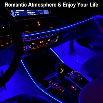 EL Wire Interior Car LED Lights, 16.5FT USB Ambient Lighting Strip, Blue | Neon Glowing Strobing Electroluminescent Wire, 6mm Sewing Edge, Inside Car Lighting Accessories - Image 5