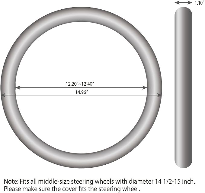 Elantrip Sport Leather Steering Wheel Cover 14 1/2 inch to 15 inch Universal, Padded Soft Grip Breathable for Car Truck SUV Jeep, Anti Slip Odorless Black - Image 7