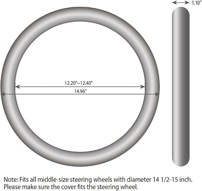 Elantrip Leather Steering Wheel Cover 14 1/2 to 15 inch Universal Padded Soft Grip Breathable for Car Truck SUV Jeep Anti Slip Black and Red - Image 7