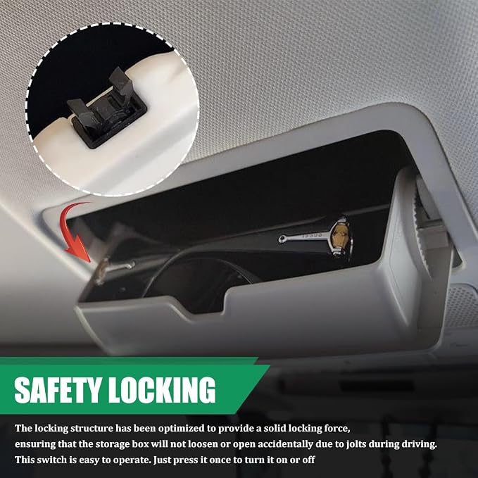 2PCS Sunglasses Glasses Holder Catch Latch, Car Sunglass Holder, Storage Box Lid Switch Overhead Console Roof Clip, Car Accessories Self Locking Switch Replacement for Most Car (2PCS) - Image 4