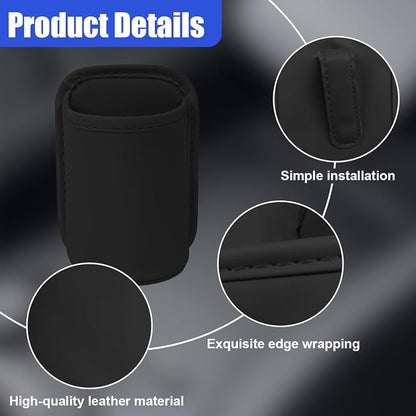 Leather Car Cup Holder, Hanging Automotive Back Seat Bottle Holders, Scratch-Resistant Vehicle Door Drink Holder, Clip-On Auto Organizer Accessories for Soda Cans, Coffee (Black/2PCS) - Image 3