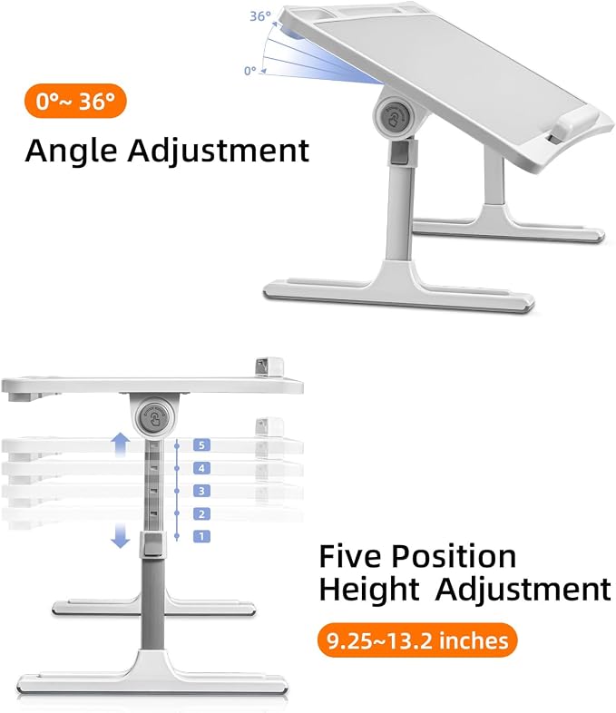 Large Car Seat Tray Table, Foldable Travel Tray for Kids Car Seat, Height Adjustable Car Lap Desk for Laptop Computer Tablet, Rear Seat Food Eating Tray, Car Travel Essentials for Long Trips - Image 3