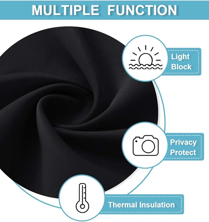 RYB HOME Blackout Shades for Classroom Window & Door Cover, W8 x L36, Black | Emergency Lockdown Shade for School Door Window, Room Darkening Design, Block Views, Office Door Curtain, 1 Panel - Image 6