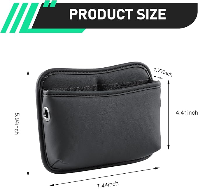 2 PCS Car Seat Side Storage Pockets, Multifunctional Console Side Organizer Bags, PU Leather Car Seat Side Pocket Pouchs, Universal for Most Cars - Image 2