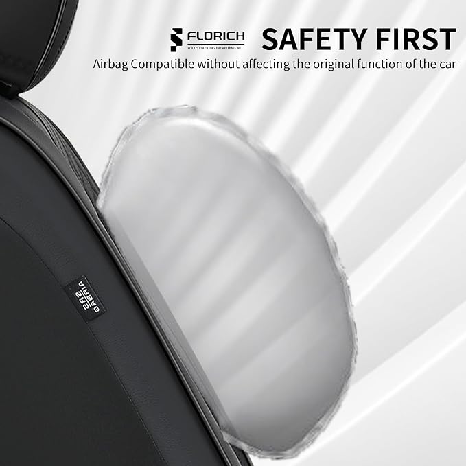 FLORICH Leather Automotive Seat Covers, Waterproof Seat Covers, Black Front Car Seat Cover, Full Coverage Car Seat Covers 2 Pack Car Seat Cushion Protector Universal Fit for Most Cars SUV Trucks - Image 4