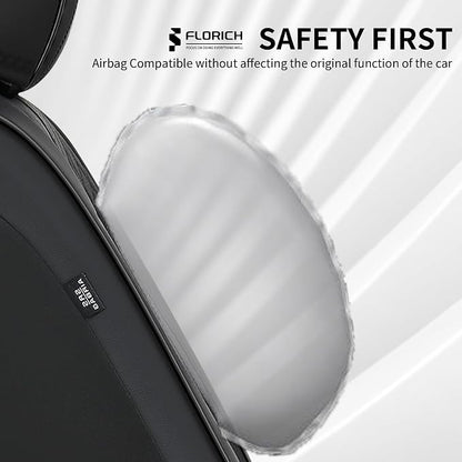 FLORICH Leather Automotive Seat Covers, Waterproof Seat Covers, Black Front Car Seat Cover, Full Coverage Car Seat Covers 2 Pack Car Seat Cushion Protector Universal Fit for Most Cars SUV Trucks - Image 4