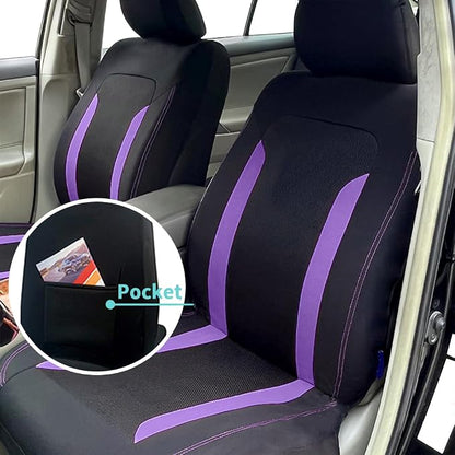 4PCS Cooling Car Seat Covers,Breathable Front Seat Covers with Mesh Construction and Foam Padding,Car Seat Protector to Reduce Back Sweating,Universal Car Interior for Car SUV (Purple) - Image 5