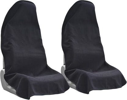 Car Seat Covers Universal Car Protective Front Seat Covers Washable Non-Slip Seat Protectors for Gym Workouts,Waterproof and Sweatproof Towel Seat Covers for Cars,Trucks, Jeeps (2 Pack Black) by Unknown