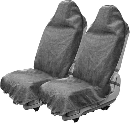 Waterproof Sweat Towel Car Seat Cover Sweat Carseat Protector,Perfect for Universal Anti-Slip Car Truck SUV Seat, Great for Post Gym Workout, Running, Swimming, Beach and Hiking (2pcs Gray) by Unknown