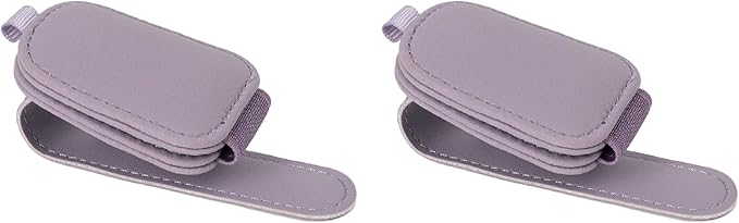 Yuoyar Magnetic Leather Sunglasses Holder for Car, 2 Packs (Purple) | Magnetic Car Visor Accessories by YUOYAR