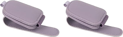 Yuoyar Magnetic Leather Sunglasses Holder for Car, 2 Packs (Purple) | Magnetic Car Visor Accessories by YUOYAR