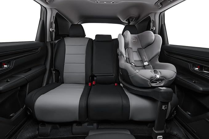 coverdream Custom Seat Covers for 2017-2022 Honda CR-V,Premium Faux Leather Car Seat Cover Set,Full Set Waterproof SUV Seat Protector,Armrest Covers Included (Black/Gray) - Image 2