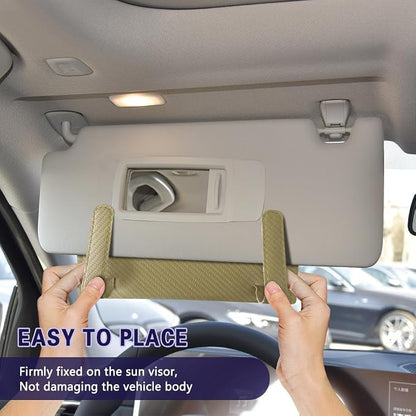Car Visor Tissue Holder, Tissue Box Holder for Car, Leather Auto Sun Visor Napkin Case Mask Dispenser, Automotive Accessories Rectangular Hanging Auto Napkin Box Fit for Most Vehicles (Beige) - Image 6