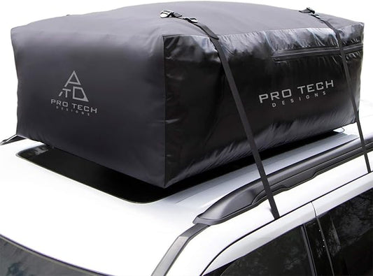 Voyager 18 Waterproof Rooftop Cargo Carrier Bag, 18 Cubic Feet Vehicle Roof Storage with Straps & Door Hooks, Heavy Duty Car Top Carrier for SUVs, Vans, RVs & Trucks, 48" x 36" x 18" by ProTechDesigns