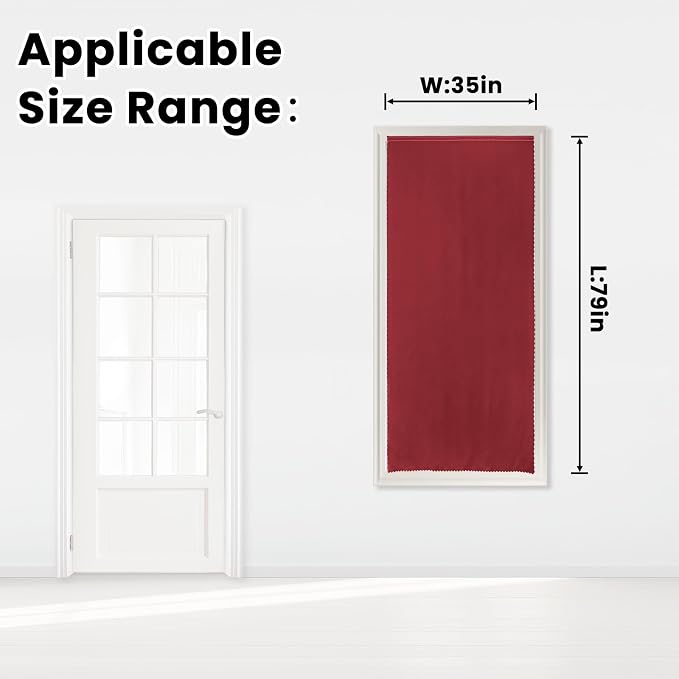 Self Adhesive Curtains, Stick Curtain Blackout Shades Window Cover Curtains for Living Room No Drilling, 35" W X 79" L, Burgundy, 1 Panel - Image 7