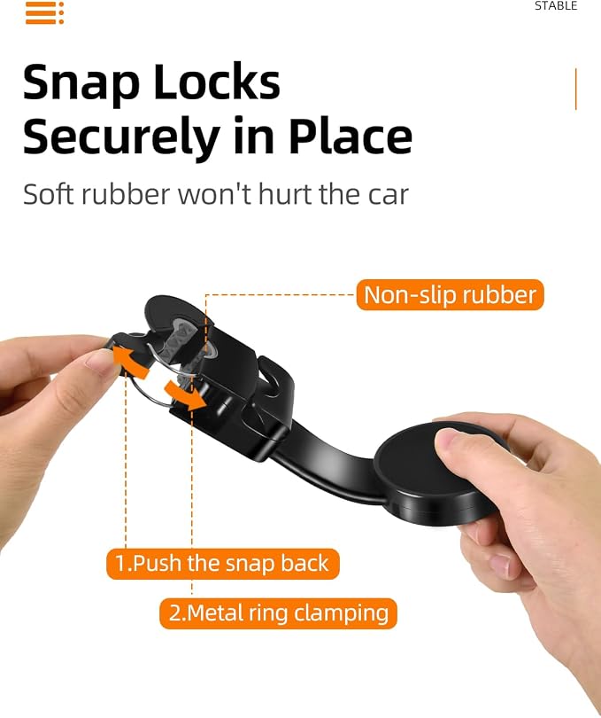 1 Pack Headrest Hook for Car Seat Back with Magnetic Phone Holder, Multifunctional Car Seat Hooks for Purses and Bags Handbag Grocery Bag, Purse Hanger Car Organizers and Storage Accessories - Image 7