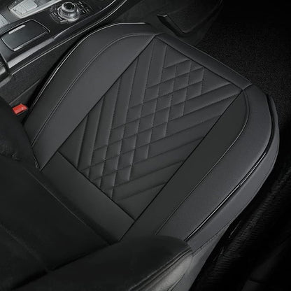 GIANT PANDA 2pcs Front Car Seat Covers Bottom Seat Covers, PU Leather Driver Car Seat Protectors Fits 95% of Vehicles, Wrapping Around The Bottom (Black) - Image 8