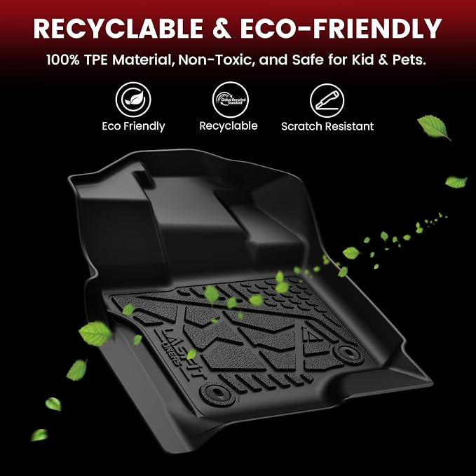 LASFIT Floor Mats for Ford F150 2015–2026 SuperCab Carpet Floor Bucket Seat | Custom Fit F150 Super Cab TPE Floor Liners All Weather Protector, Full Caverage Professional Protection Waterproof Easy Clean - Image 7