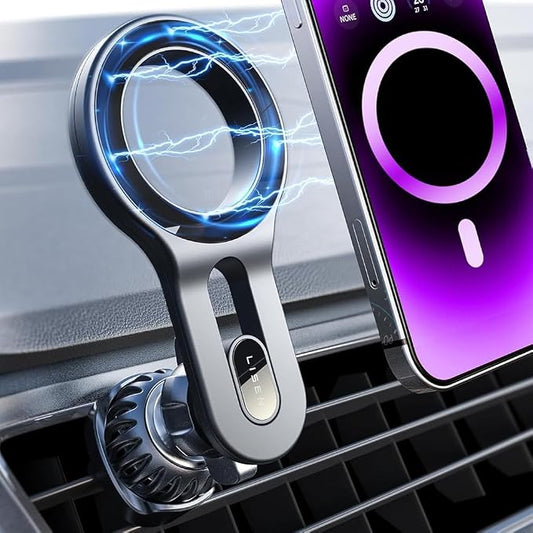 LISEN for MagSafe Car Mount, Magnetic Phone Holder for Car Vent Phone Mount, Air Vent Hands Free Phone Mount, Super Magnetic Phone Mount, Gifts Car Phone Holder Magnetic for iPhone 17 Pro Max 16 15 | Upgraded Strongest Magnet Power, Metal Hook Clip, 36... by Lisen