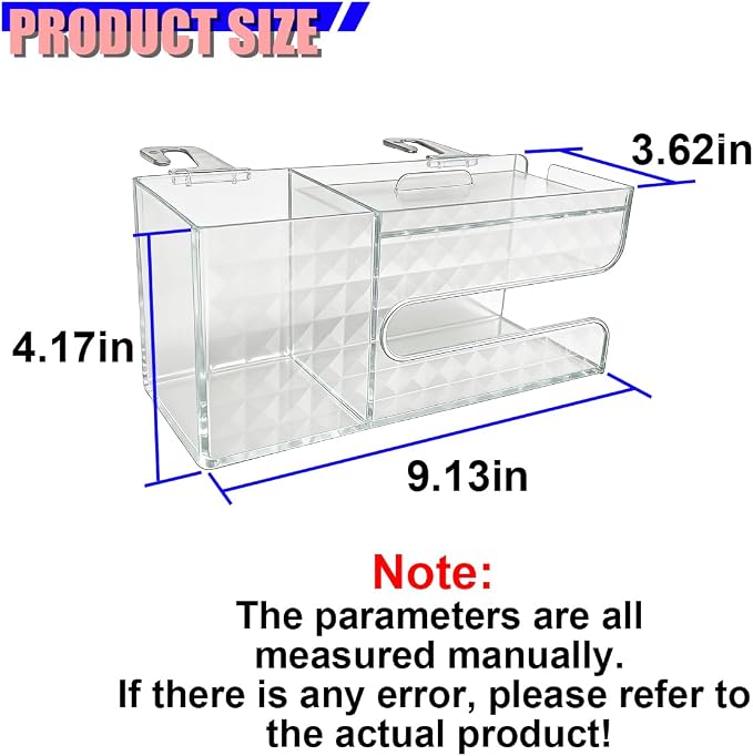 Car Back Seat Organizer, Automotive Drink Cup Holder with Hooks, Multifunctional Tissue Storage Box with Phone Holder, Vehicle Interior Organizer Accessories for Sedan, SUV, Truck (Clear) - Image 2
