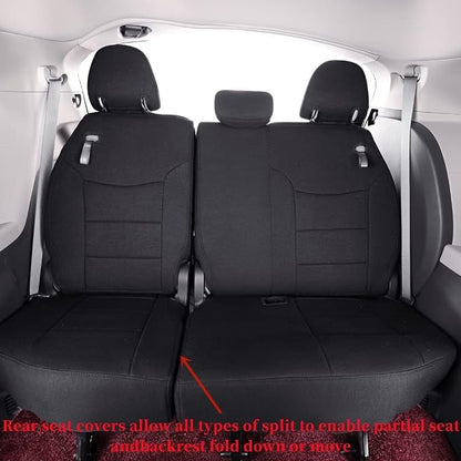 Sienna Car Seat Covers Custom Fit for 2011-2020 Toyota Sienna LE,XLE,Limited,L,XLE Premium,Limited Premium,7-Seater,Full Coverage,Airbag Compatible Polyester Seat Protector (Full Set,Black) - Image 3