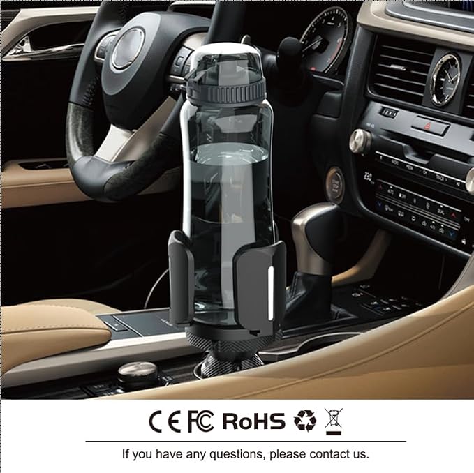 Car Cup Holder Expander, Cup Holder Extender Adapter with Expandable Arm and Offset Adjustable Base - Image 3