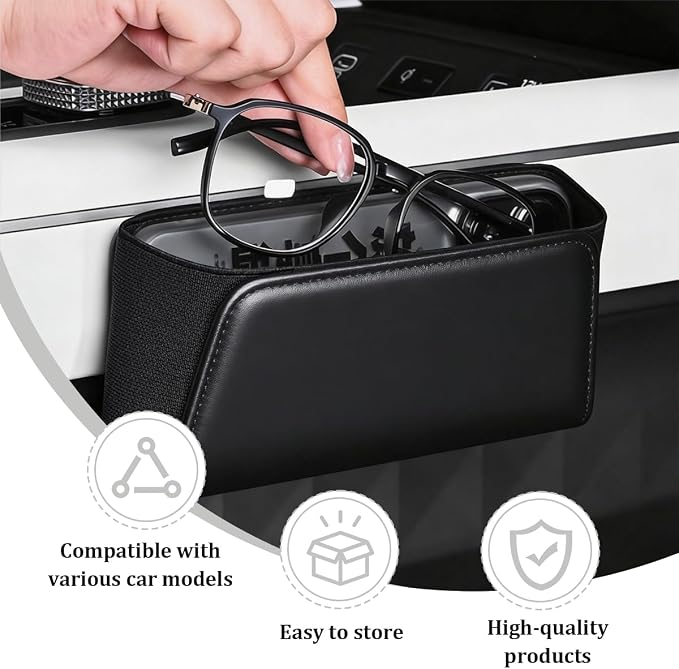 Car Seat Side Storage Pocket, Leather Multifunctional Vehicle Console Side Pouch Organizer, Small Automotive Door Tray Pouch Bag Accessories, Universal for SUV, Sedan, Truck (Black) - Image 4