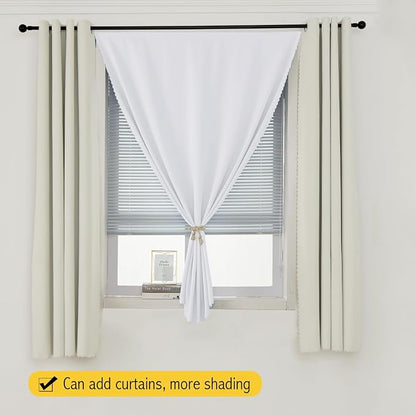 self Adhesive Curtains Portable Blackout Curtain Simple and Easy to Install Bedroom Window Thermal Lnsulated Kitchen Room Darkening Black Small Drapes, 35" W X 59" L, White, 1 Panel - Image 8
