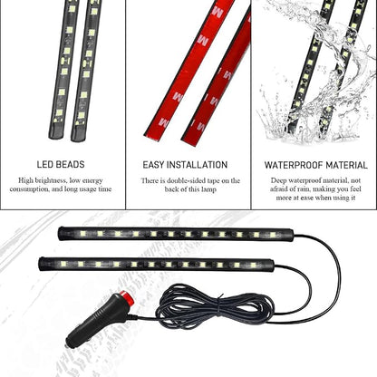 Car LED Strip Light, Interior Car Lights, 12V 24 LED Auto Atmosphere Lamps with Cigarette Lighter, Auto Lamp Ambient Night Light Strip Lighting Kit for Vehicles (Cigarette Lighter/Ice Blue) - Image 7