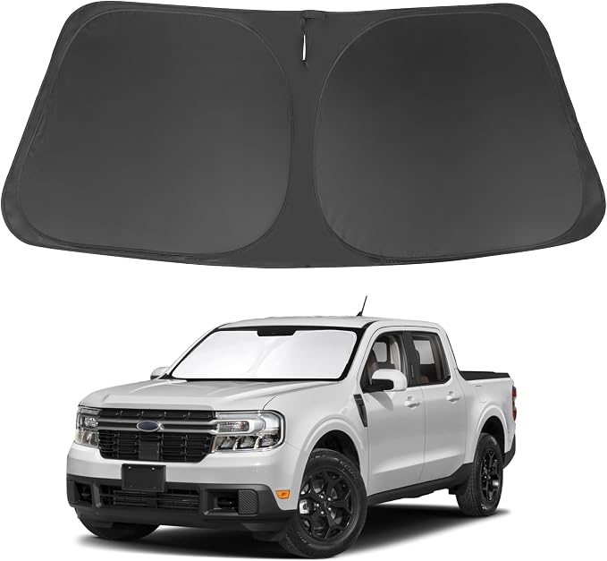 Windshield Sun Shade for 2022-2026 Ford Maverick Accessories | Full covered for windshield, Foldable & Durable, Block UV Rays, Reduce Heat, Easy to install, Keep Car Cooler by LHFLIVE