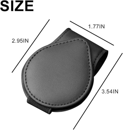 Mandark 2PCS Magnetic Sunglass Holder for Car Visor, Leather Vehicle Eyeglass Hanger Clip, Automotive Interior Ticket Card Glasses Organizer Clamp Accessories, Universal Fit (Black) - Image 2