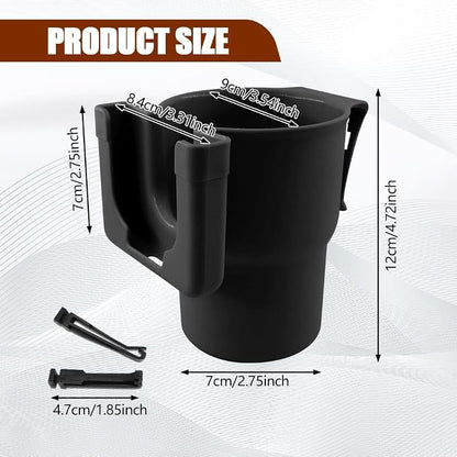 Car Cup Holder Expander, Cup Holder for Car, 2-in-1 Mobile Phone Drink Adapter, Auto Interior Accessories Multifunction Auto Seat Back and Armrest Box Storage Device for Most Vehicles (Black) - Image 2