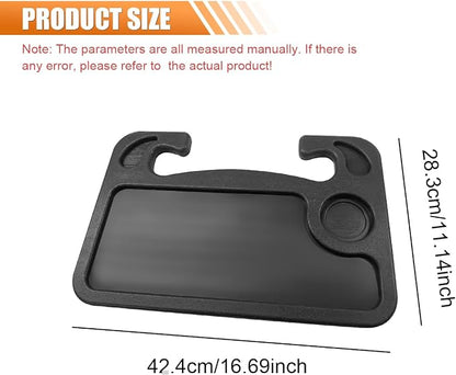 ZIMISI Car Steering Wheel Tray, Computer Office Car Table Tray, Automotive Trays for Eating, Multipurpose Vehicle Desk Travel Accessories for Laptop, Food, Fits Most Steering Wheel (Black) - Image 2