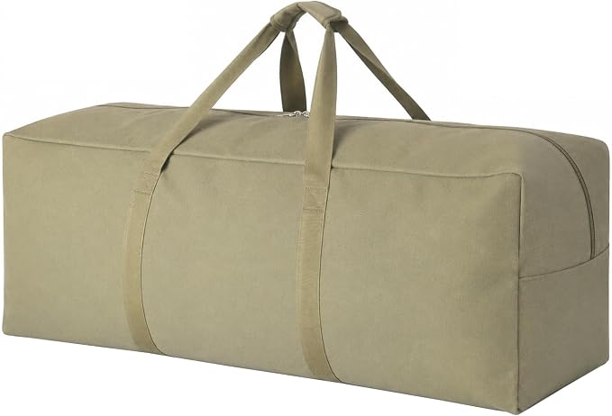DoYiKe Canvas Travel Duffle Bag,Military Tent Duffel Storage Armygreen | Heavy Duty Gear Equipment Sports Camping Bag 60L by DoYiKe