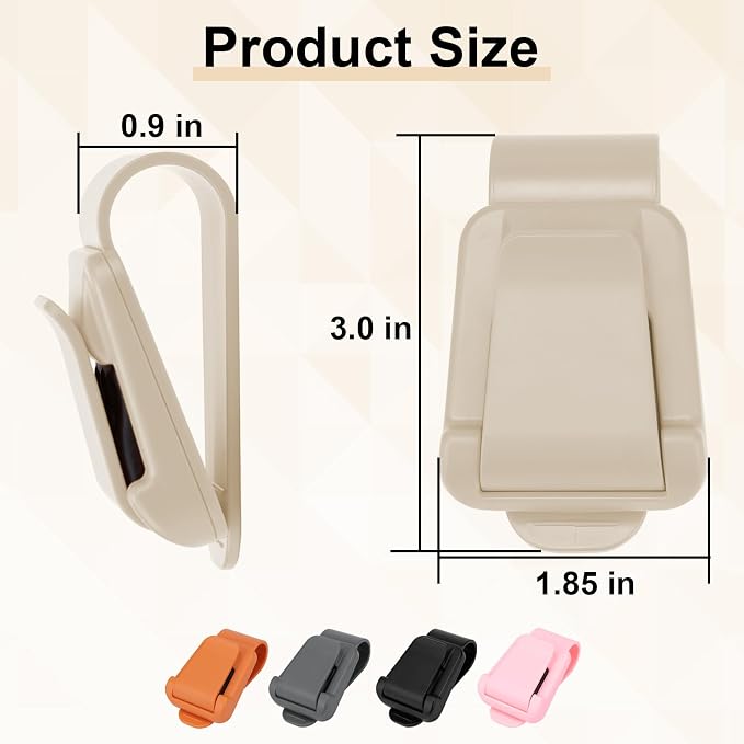 BFXM 2Pcs Sunglass Holder for Car Visor | Sunglasses Visor Clip for Car, Trucks, SUVs (Beige) - Image 2