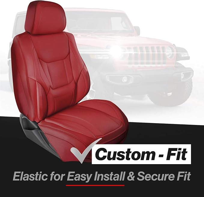 Coverland Custom SUV Car Seat Covers for 2010-2014 Subaru Outback | Premium Waterproof Faux Leather Non-Slip Memory Foam Airbag Compatible Custom Fit Interior Protector [Full Set-Wine Red] - Image 2