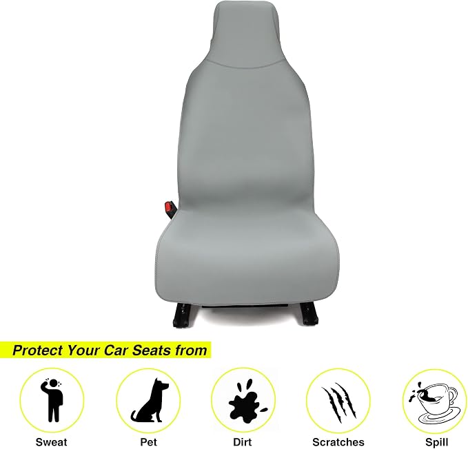 VSHIELD Waterproof Neoprene Car Seat Cover, Sweatproof Non-Slip Seat Protector, Universal Fit for Front Bucket or Rear Bench Seat of Cars, SUVs, Vans, Trucks, Compatible with Airbags and Armrests - Image 2