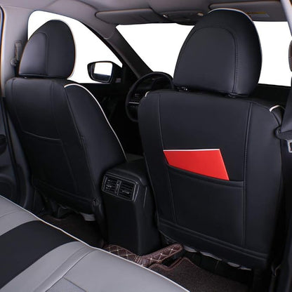EKR Car Rogue Seat Covers 2020-2021(Sport),Leatherette Full Set | Custom Fit for Nissan Rogue Sport S/SV/SL 2020 2021 2022,Faux Leather(Black/Gray) - Image 2