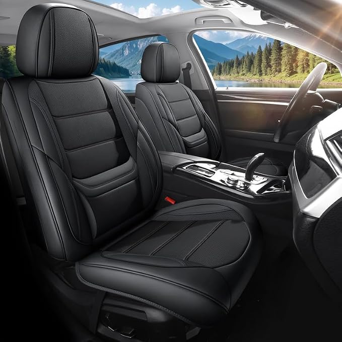 Car Seat Covers Full Set Custom Fit For Lexus RX350 2009-2026, Black | Lumbar Support, Premium Faux Leather, Breathable, Anti-Slip, Airbag Compatible, Waterproof, Car Seat Protectors, 2 Row-5Seat by Unknown