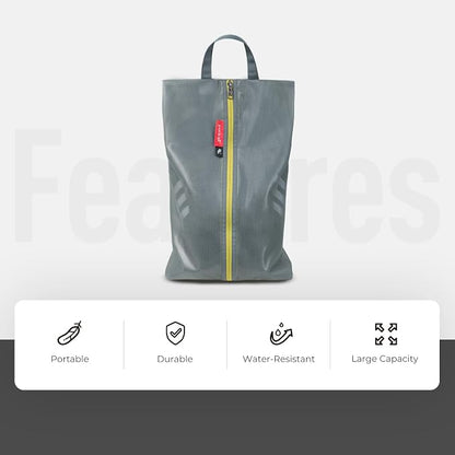 pack all Plus-Sized Shoe Bag for Travel, Water-Resistant Shoe Pouch | Odor-Resistant, Dustproof, Portable, Soccer Cleats & Gym Storage, Fits Up to Size 16, 2 Pack, Grey - Image 3