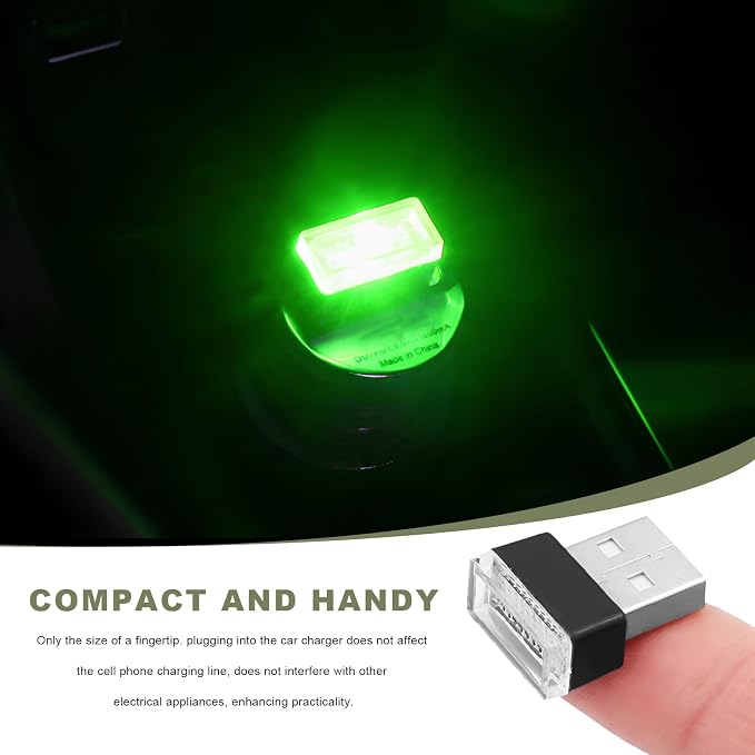 4 PCS USB LED Car Interior Atmosphere Lamp, Mini Night Light Plug-In Trunk Ambient Lighting Kit, Portable USB Interface LED Lamp Interior Decoration for Vehicle Home Office (7 PCS) - Image 4