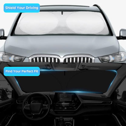 Windshield Sunshade for Dodge Challenger 2015-2023 2024 2025 2026 Sun Visor | Windshield Cover 240T Polyester Material Window Sun Shade UV Heat Blocker Sun Protector Car Accessories - Image 6